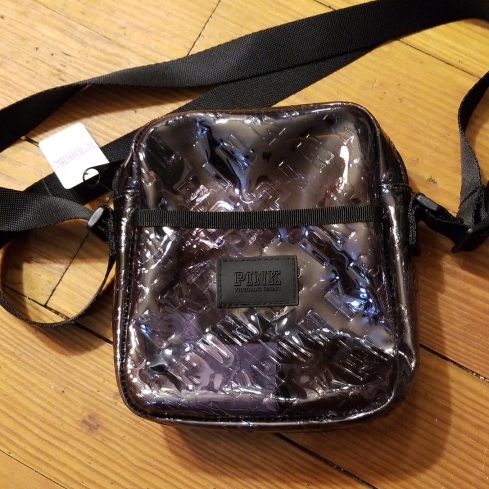 Pink Victoria's Secret clear black crossbody